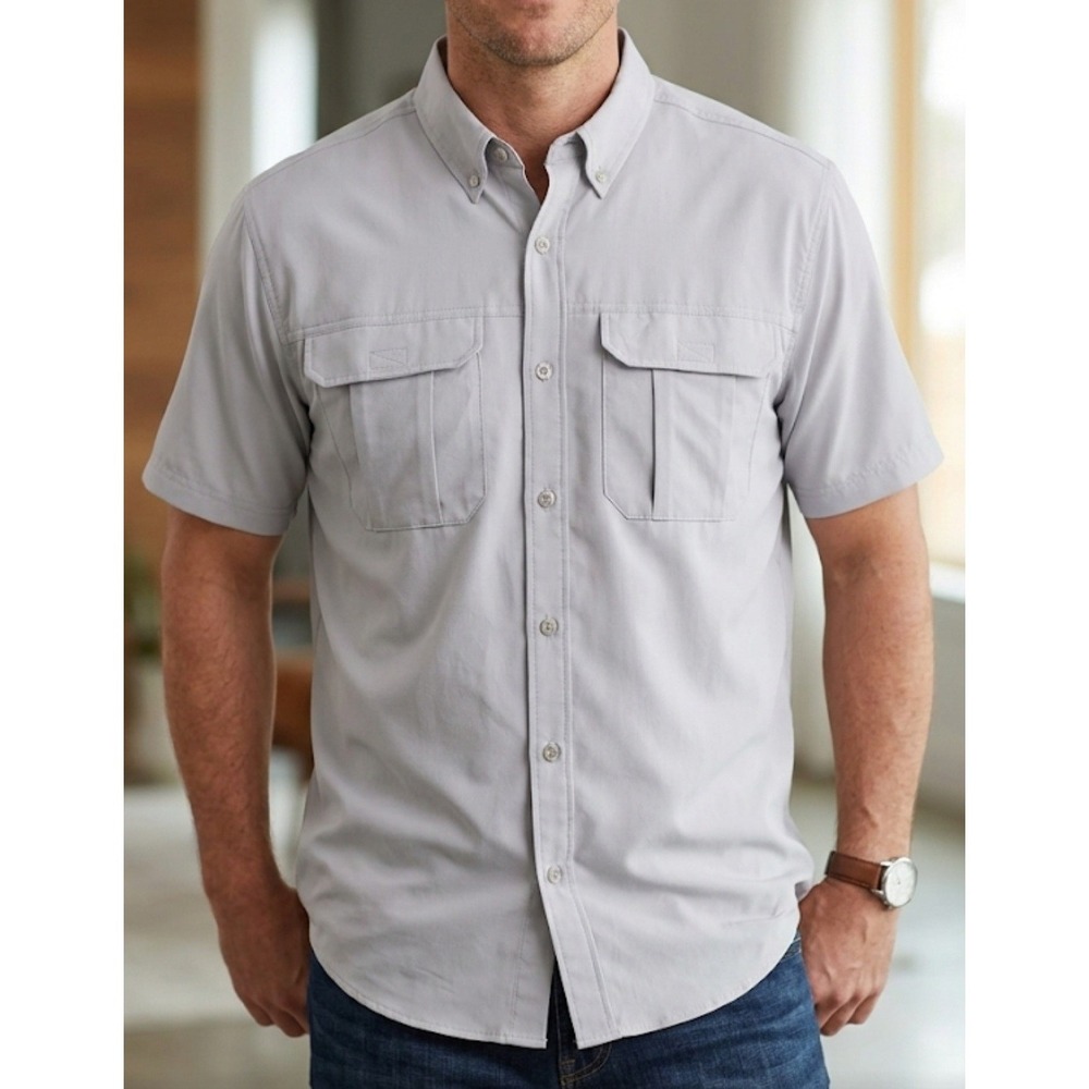 Swiss Alps shirt SZ LARGE men's short sleeve performance fisherman Style MMT0298